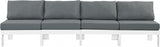 Nizuc Grey Outdoor Patio Aluminum Modular Sofa from Meridian - Luna Furniture