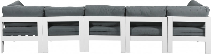 Nizuc Grey Outdoor Patio Aluminum Modular Sofa from Meridian - Luna Furniture