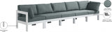 Nizuc Grey Outdoor Patio Aluminum Modular Sofa from Meridian - Luna Furniture