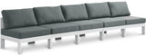 Nizuc Grey Outdoor Patio Aluminum Modular Sofa from Meridian - Luna Furniture