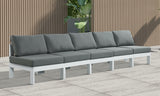 Nizuc Grey Outdoor Patio Aluminum Modular Sofa from Meridian - Luna Furniture