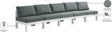 Nizuc Grey Outdoor Patio Aluminum Modular Sofa from Meridian - Luna Furniture