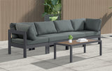 Nizuc Grey Outdoor Patio Aluminum Modular Sofa from Meridian - Luna Furniture