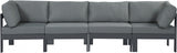 Nizuc Grey Outdoor Patio Aluminum Modular Sofa from Meridian - Luna Furniture