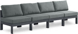 Nizuc Grey Outdoor Patio Aluminum Modular Sofa from Meridian - Luna Furniture