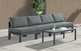 Nizuc Grey Outdoor Patio Aluminum Modular Sofa from Meridian - Luna Furniture