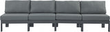 Nizuc Grey Outdoor Patio Aluminum Modular Sofa from Meridian - Luna Furniture