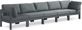 Nizuc Grey Outdoor Patio Aluminum Modular Sofa from Meridian - Luna Furniture