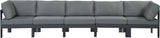 Nizuc Grey Outdoor Patio Aluminum Modular Sofa from Meridian - Luna Furniture