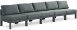 Nizuc Grey Outdoor Patio Aluminum Modular Sofa from Meridian - Luna Furniture