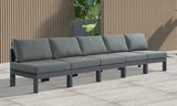 Nizuc Grey Outdoor Patio Aluminum Modular Sofa from Meridian - Luna Furniture