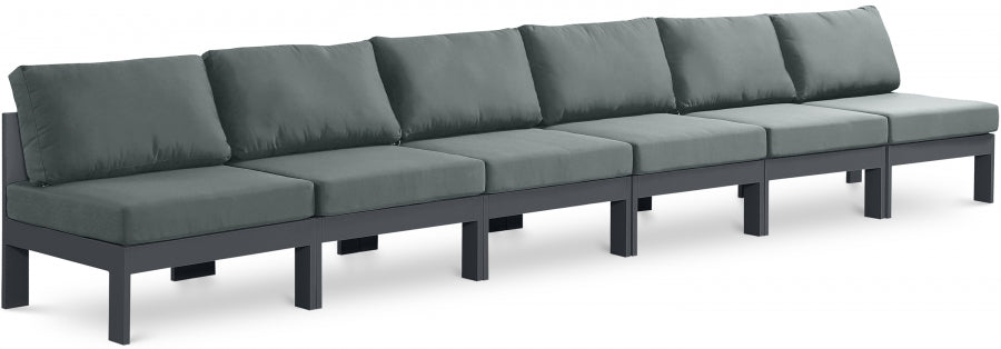 Nizuc Grey Outdoor Patio Aluminum Modular Sofa from Meridian - Luna Furniture