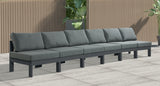 Nizuc Grey Outdoor Patio Aluminum Modular Sofa from Meridian - Luna Furniture