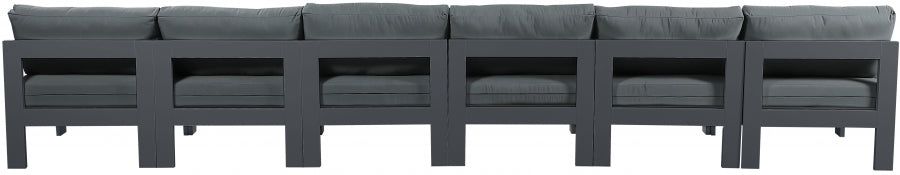 Nizuc Grey Outdoor Patio Aluminum Modular Sofa from Meridian - Luna Furniture