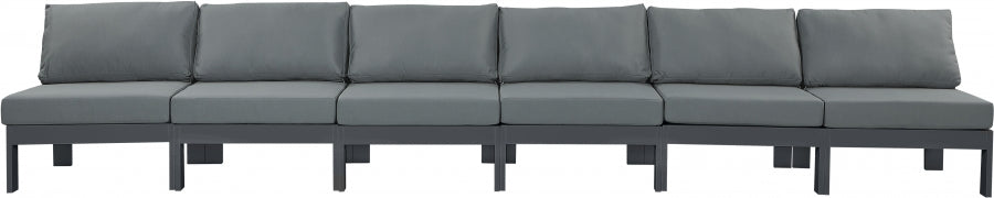 Nizuc Grey Outdoor Patio Aluminum Modular Sofa from Meridian - Luna Furniture