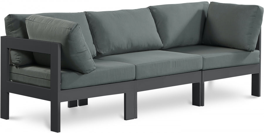 Nizuc Grey Outdoor Patio Aluminum Modular Sofa from Meridian - Luna Furniture