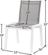 Nizuc Grey Outdoor Patio Dining Chair, Set of 2 from Meridian - Luna Furniture