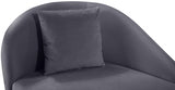 Nolan Grey Velvet Chaise from Meridian - Luna Furniture