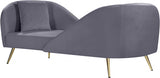 Nolan Grey Velvet Chaise from Meridian - Luna Furniture