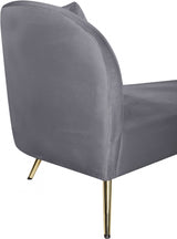 Nolan Grey Velvet Chaise from Meridian - Luna Furniture