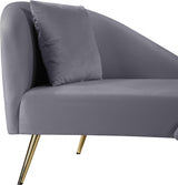 Nolan Grey Velvet Chaise from Meridian - Luna Furniture