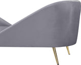 Nolan Grey Velvet Chaise from Meridian - Luna Furniture