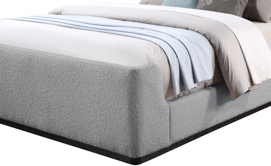 Oliver Grey Boucle Fabric King Bed from Meridian - Luna Furniture