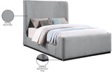 Oliver Grey Boucle Fabric King Bed from Meridian - Luna Furniture