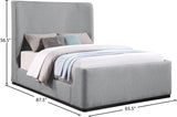 Oliver Grey Boucle Fabric Queen Bed from Meridian - Luna Furniture