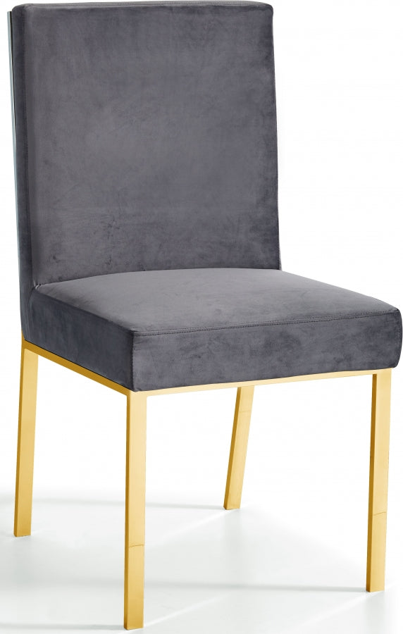 Opal Grey Velvet Dining Chair, Set of 2 from Meridian - Luna Furniture