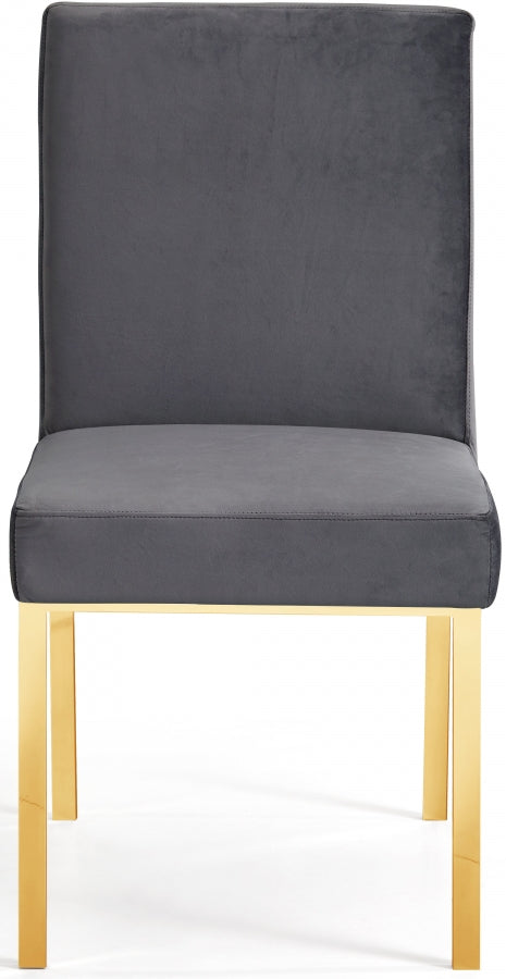 Opal Grey Velvet Dining Chair, Set of 2 from Meridian - Luna Furniture