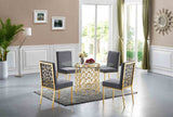 Opal Grey Velvet Dining Chair, Set of 2 from Meridian - Luna Furniture