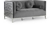 Opal Grey Velvet Loveseat from Meridian - Luna Furniture