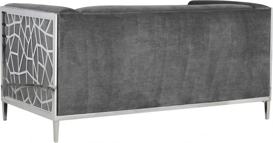 Opal Grey Velvet Loveseat from Meridian - Luna Furniture