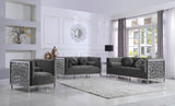 Opal Grey Velvet Loveseat from Meridian - Luna Furniture