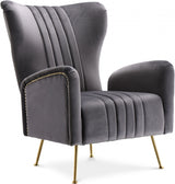 Opera Grey Velvet Accent Chair from Meridian - Luna Furniture