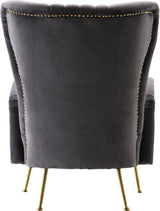 Opera Grey Velvet Accent Chair from Meridian - Luna Furniture