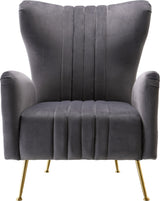 Opera Grey Velvet Accent Chair from Meridian - Luna Furniture