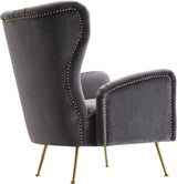 Opera Grey Velvet Accent Chair from Meridian - Luna Furniture