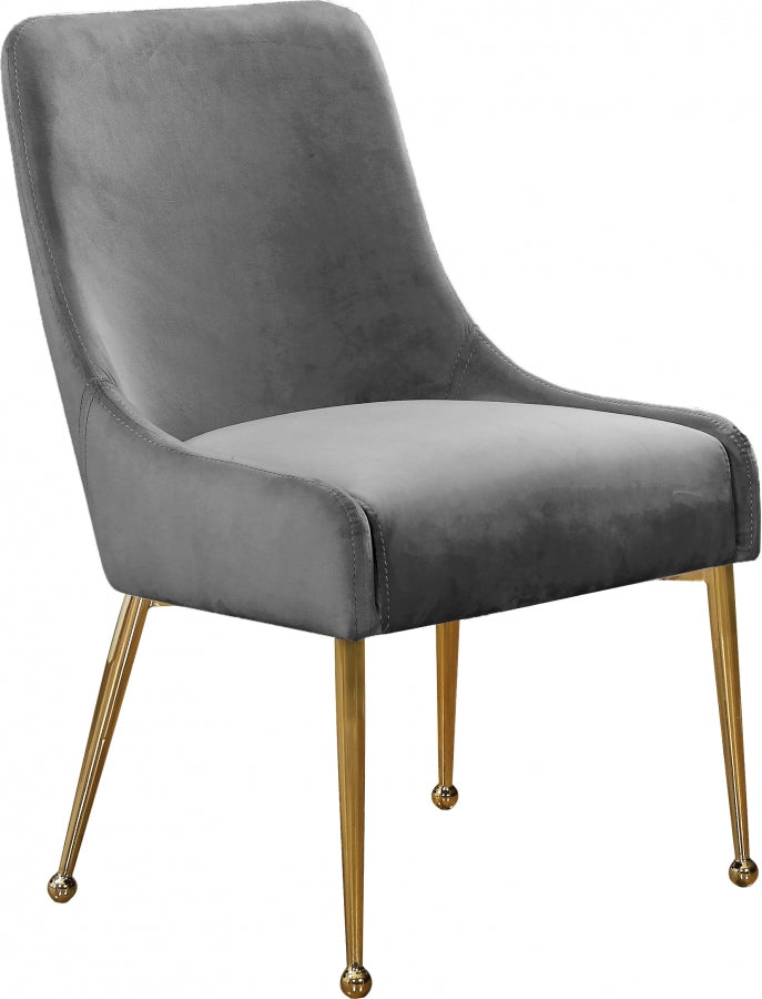 Owen Grey Velvet Dining Chair, Set of 2 from Meridian - Luna Furniture