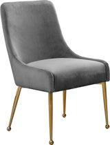 Owen Grey Velvet Dining Chair, Set of 2 from Meridian - Luna Furniture