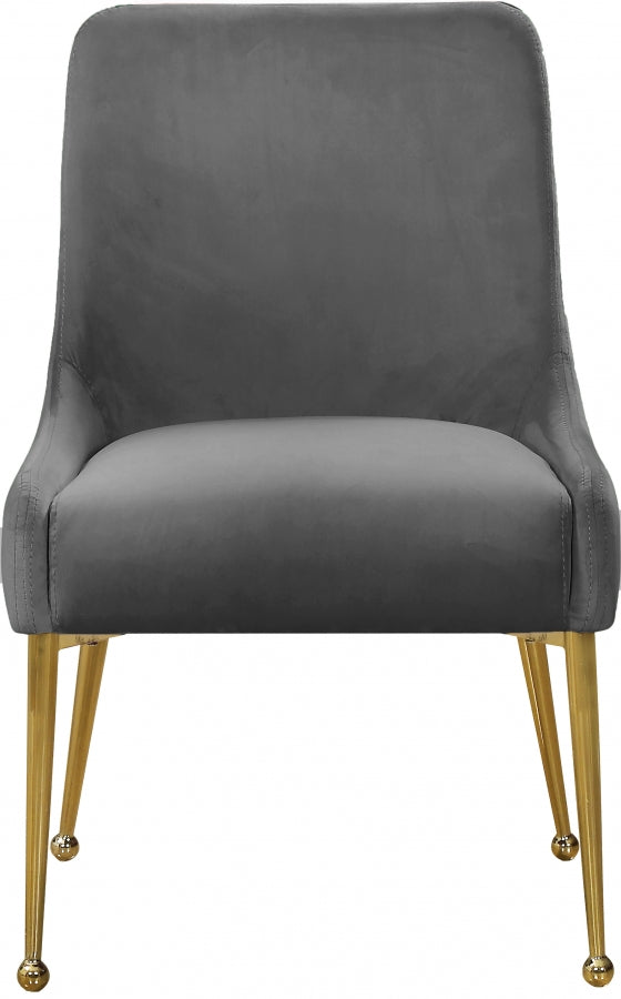 Owen Grey Velvet Dining Chair, Set of 2 from Meridian - Luna Furniture