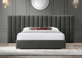 Pablo Grey Velvet King Bed from Meridian - Luna Furniture