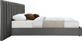 Pablo Grey Velvet King Bed from Meridian - Luna Furniture