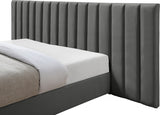 Pablo Grey Velvet King Bed from Meridian - Luna Furniture