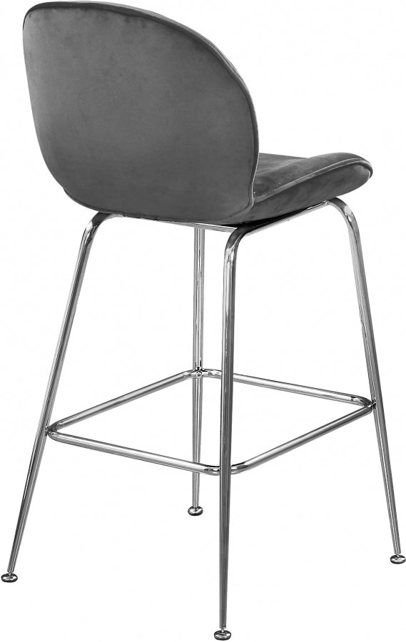 Paris Grey Velvet Counter Stool from Meridian - Luna Furniture