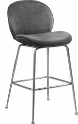 Paris Grey Velvet Counter Stool from Meridian - Luna Furniture