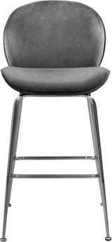 Paris Grey Velvet Counter Stool from Meridian - Luna Furniture