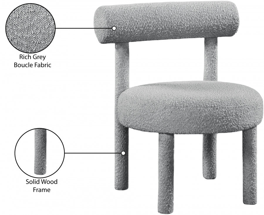 Parlor Grey Boucle Fabric Accent Chair from Meridian - Luna Furniture