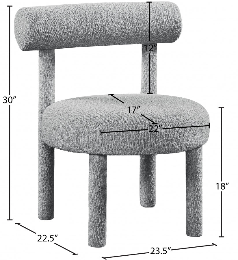 Parlor Grey Boucle Fabric Accent Chair from Meridian - Luna Furniture